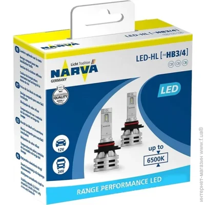    (LED) Narva P20d/P22d LED Range Performance HB3/4 24  2 .(NV 18038 RPNVA X2)