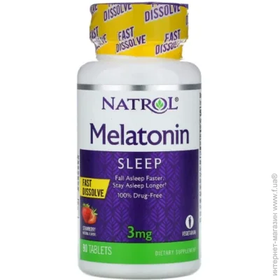   Natrol Melatonin Fast Dissolve 3 mg 90 Tabs Strawberry Flavor NTL-06076 (000002227)