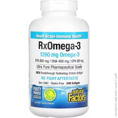   Natural Factors RxOmega-3 1260 mg 240 Softgels (000022113)