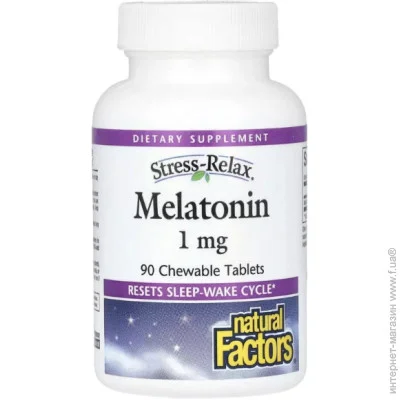   Natural Factors Stress-Relax Melatonin 1 mg 90 Chewable Tabs (000022100)