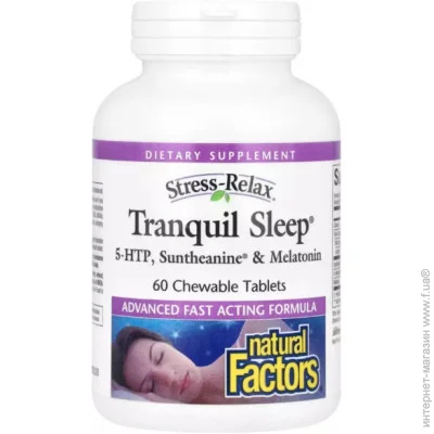   Natural Factors Stress-Relax Tranquil Sleep 60 Chewable Tabs (000022076)