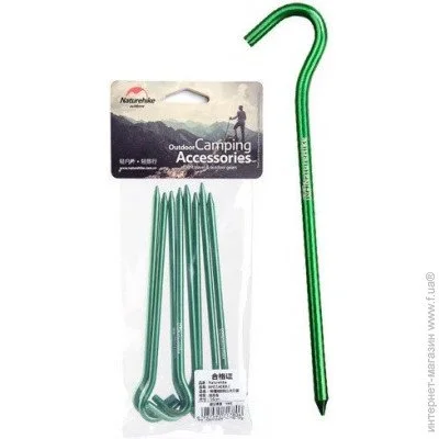  Naturehike Bent aluminum peg updated, green (NH15A008-I)