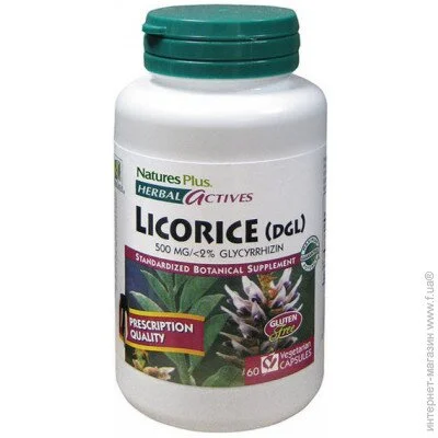   Natures Plus Herbal Actives, Licorice 500 mg 60 Caps (000002401)