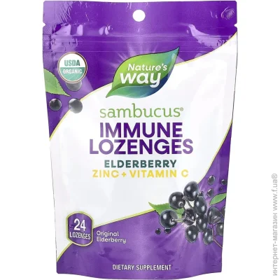   Nature`S Way   Nature's Way Sambucus Elderberry Zinc Lozenges, 24 
