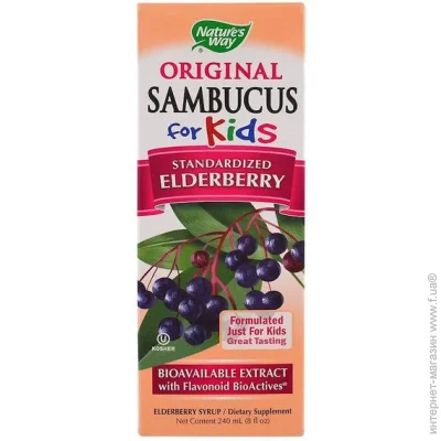   Nature`S Way Original Sambucus for Kids, Standardized Elderberry 8 fl oz 240 ml Elderberry (000002591)