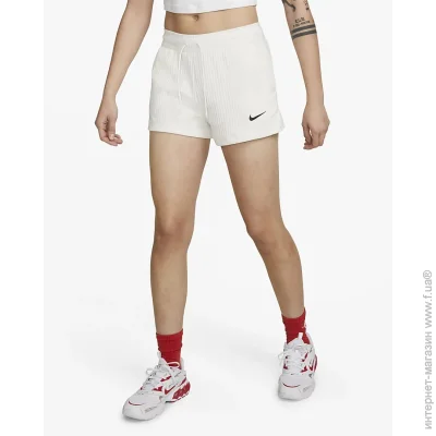 Nike Sportswear High-Waisted Ribbed Jersey Shorts (DV7862-133-L)