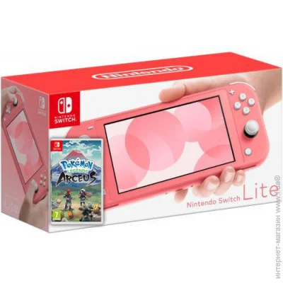   Nintendo Switch Lite Coral +  Pokemon Arceus (48340)