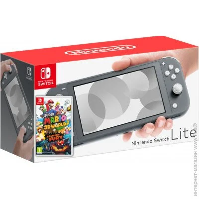   Nintendo Switch Lite Gray +  Super Mario 3D World + Bowser "s Fury ( ) (33596)