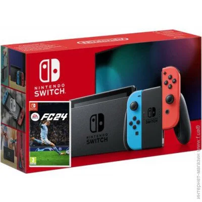   Nintendo Switch Neon Blue-Red (Upgraded version) +   EA SPORTS FC 24 ( ) (99288)