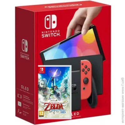   Nintendo Switch (OLED model) Neon Blue-Red +  The Legend of Zelda: Skyward Sword HD ( ) (14106)