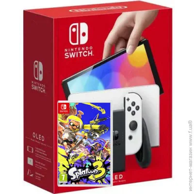   Nintendo Switch (OLED model) White +   Splatoon 3 ( ) (77509)