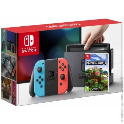   Nintendo Switch Neon Blue/Red + Minecraft