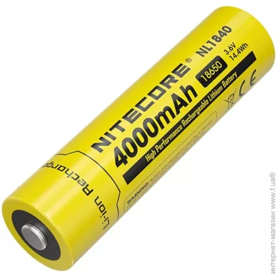 Nitecore   Li-Ion 18650 NL1840 3.6V 4000mAh  (1088-6-1530)