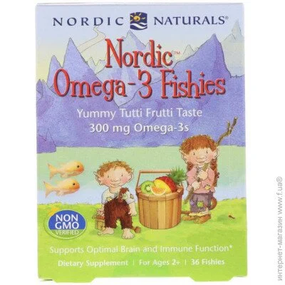  Nordic Naturals Nordic Omega-3 Fishies 300 mg 36 Fishies Gummies Tutti Frutti Taste (000002723)
