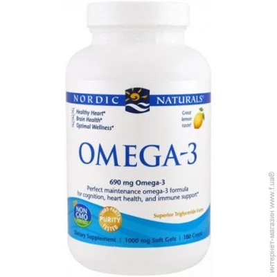   Nordic Naturals Omega-3 1000 mg 180 Soft Gels Great Lemon taste (000014205)