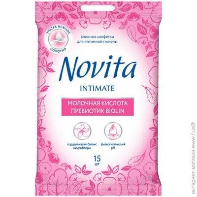 Вологі серветки Novita Intimate 15шт. (4823071616262) Вологі серветки Novita Intimate 15шт. (4823071616262)