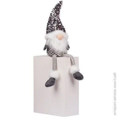 Фігурка під ялинку Novogod`Ko Новорічна м"яка іграшка Novogod"ko «Гном», срібна паєтка, 45 см (4820253263368) Фігурка під ялинку Novogod`Ko Новорічна м"яка іграшка Novogod"ko «Гном», срібна паєтка, 45 см (4820253263368)