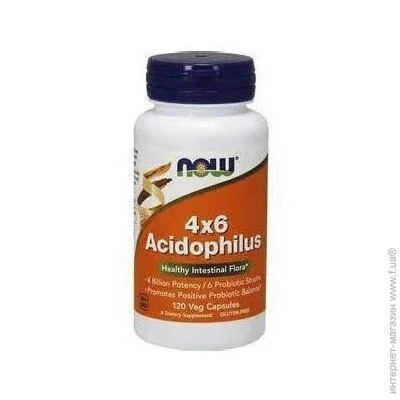   NOW 4X6 ACIDOPHILUS 120 Veg Caps (000002749)