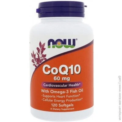   NOW CoQ10 60 mg with Omega 3 Fish Oils 120 Softgels (000002923)