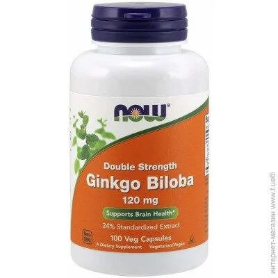   NOW Ginkgo Biloba Double Strength 120 mg 100 Veg Caps (000003006)