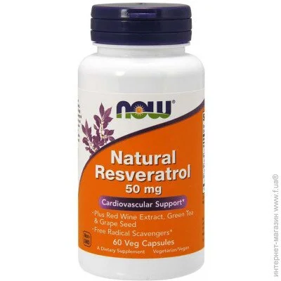   NOW   Natural Resveratrol Veg Capsules 60  (4384302623)