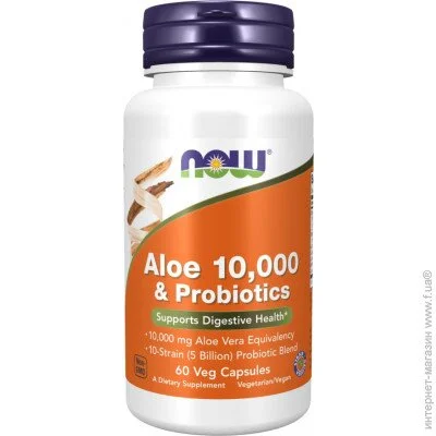    NOW Aloe 10000 & Probiotics, 60 