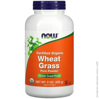     NOW Certified Organic Wheat Grass Pure Powder, 255 
