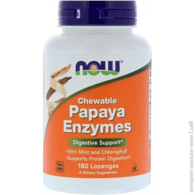 Специальная добавка NOW Papaya Enzyme 180 таблеток Специальная добавка NOW Papaya Enzyme 180 таблеток