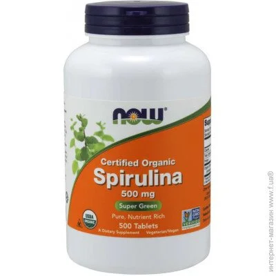   NOW   Spirulina 500 mg Tablets 500  (4384301972)