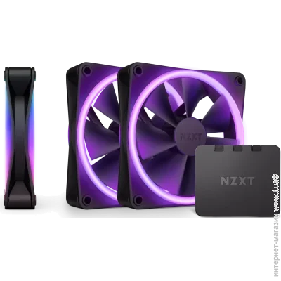  NZXT F120RGB Duo-120mm Dual-sideRGB Fan-Triple(Black)w/RGB Controler (RF-D12TF-B1)