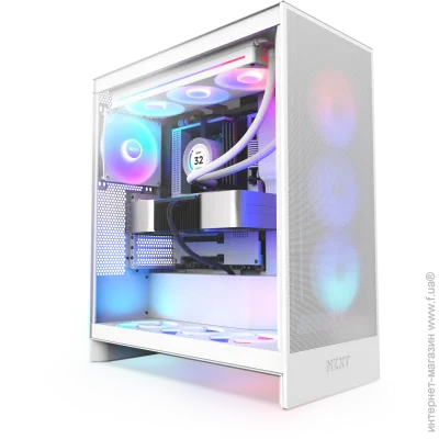 NZXT H7 Flow RGB Mid Tower ATX Case All White (CM-H72FW-R1)