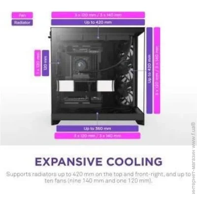  NZXT H9 Flow Dual-Chamber Mid-tower Case - All Black (CM-H92FB-01)