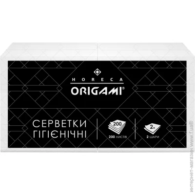 Origami Horeca Серветки столові гігієнічні двошарові 200 шт. Origami Horeca Серветки столові гігієнічні двошарові 200 шт.