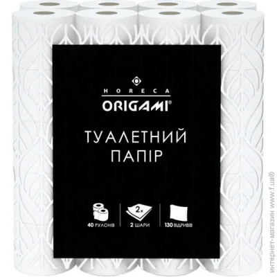 Туалетная бумага Origami Horeca двухслойная 40 шт Туалетная бумага Origami Horeca двухслойная 40 шт
