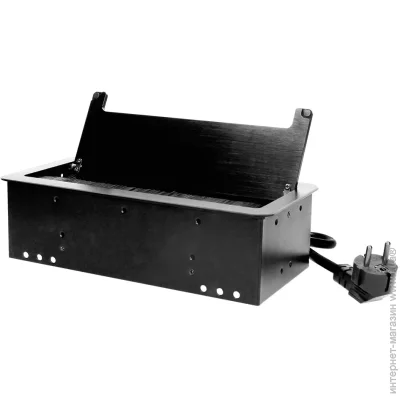 Розетка портативная мебельная двойная с заземлением ORNO вровень шуко с крышкой черный OR-AE-13125/B(GS) Розетка портативная мебельная двойная с заземлением ORNO вровень шуко с крышкой черный OR-AE-13125/B(GS)