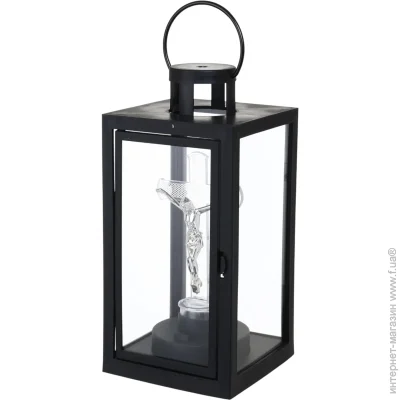 Pako-If Ліхтарик Хрест LED 10x10x21 см чорний Pako-If Ліхтарик Хрест LED 10x10x21 см чорний