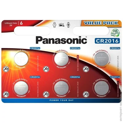  Panasonic CR2016 Lithium 6. (CR-2016EL/6B)