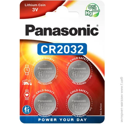  Panasonic CR2032 Lithium, 4. (CR-2032EL/4B)