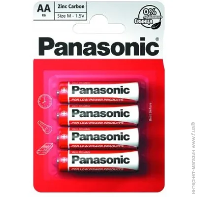  Panasonic Red Zink AA, 4. (R6REL/4BP)