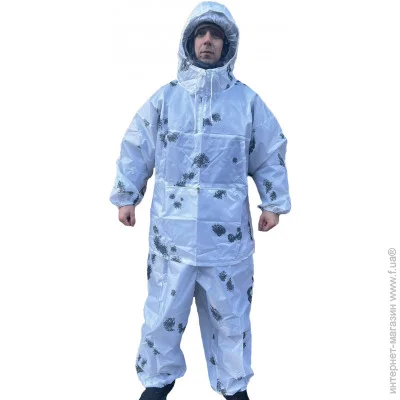 Костюм маскувальний Pancer Protection Маскувальний білий костюм ляпки 4 в 1 тип 2 One Size Костюм маскувальний Pancer Protection Маскувальний білий костюм ляпки 4 в 1 тип 2 One Size