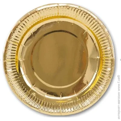Тарелка мелкая Party Хата Тарелки бумажные Золото 18 см. 6 шт. Тарелка мелкая Party Хата Тарелки бумажные Золото 18 см. 6 шт.