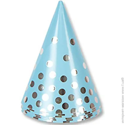 Party Хата Набір Ковпак Горошок срібло 6 шт. Party Хата Набір Ковпак Горошок срібло 6 шт.