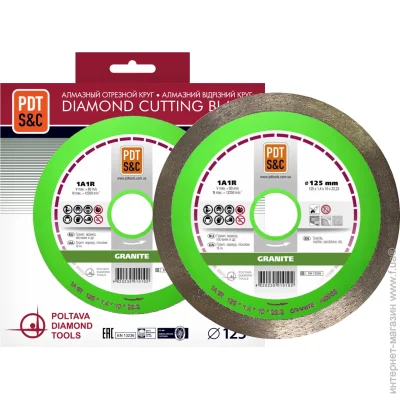 Отрезной диск PDT Диск алмазный отрезной 1A1R-125 Granite 125x1,4x22,2 820200CGRu Отрезной диск PDT Диск алмазный отрезной 1A1R-125 Granite 125x1,4x22,2 820200CGRu