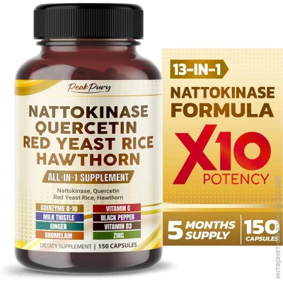   Peakpury  -   Nattokinase Quercetin Red Yeast Rice Hawthorn 150 