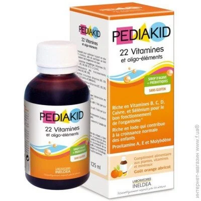   Pediakid 22 Vitamins and minerals 250 ml /50 servings/ Orange Apricot (000018351)