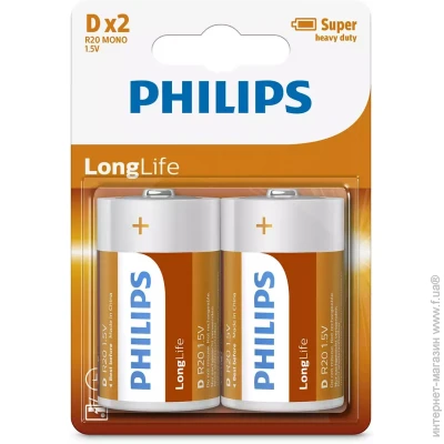 Батарейка Philips R20L2B/10 Батарейка Philips R20L2B/10