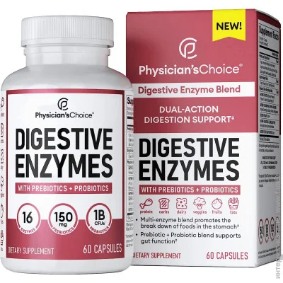 Специальная добавка Physician`S Choice Ферменты Digestive Enzymes 60 капсул Специальная добавка Physician`S Choice Ферменты Digestive Enzymes 60 капсул
