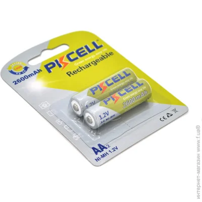 Pkcell  1.2V AA 2600mAh NiMH Rechargeable Battery, 2      , Q12