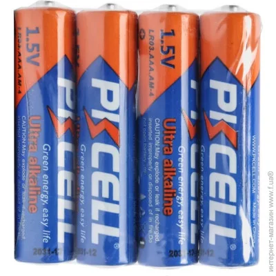  AAA/HR3, 1.5V, , PKCELL, 4pc/shrink (LR03-4S)