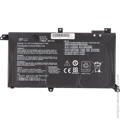PowerPlant    ASUS VivoBook S14 S43 (B31N1732) 11.4V 3600mAh (NB431779)